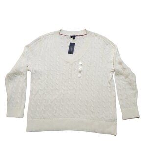 Tommy Hilfiger Men's V-Neck Cable Knit Long Sleeve Sweater‎ Size XXL
